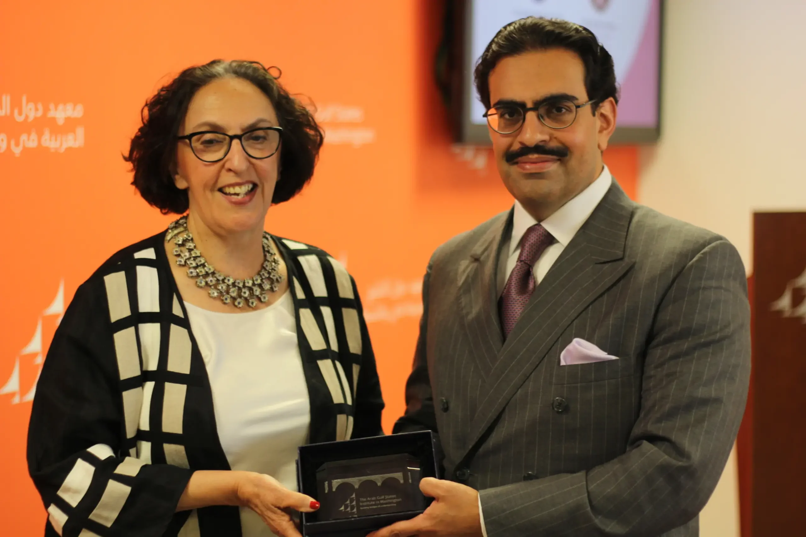 Marcelle Wahba and Bahraini Ambassador to the United States