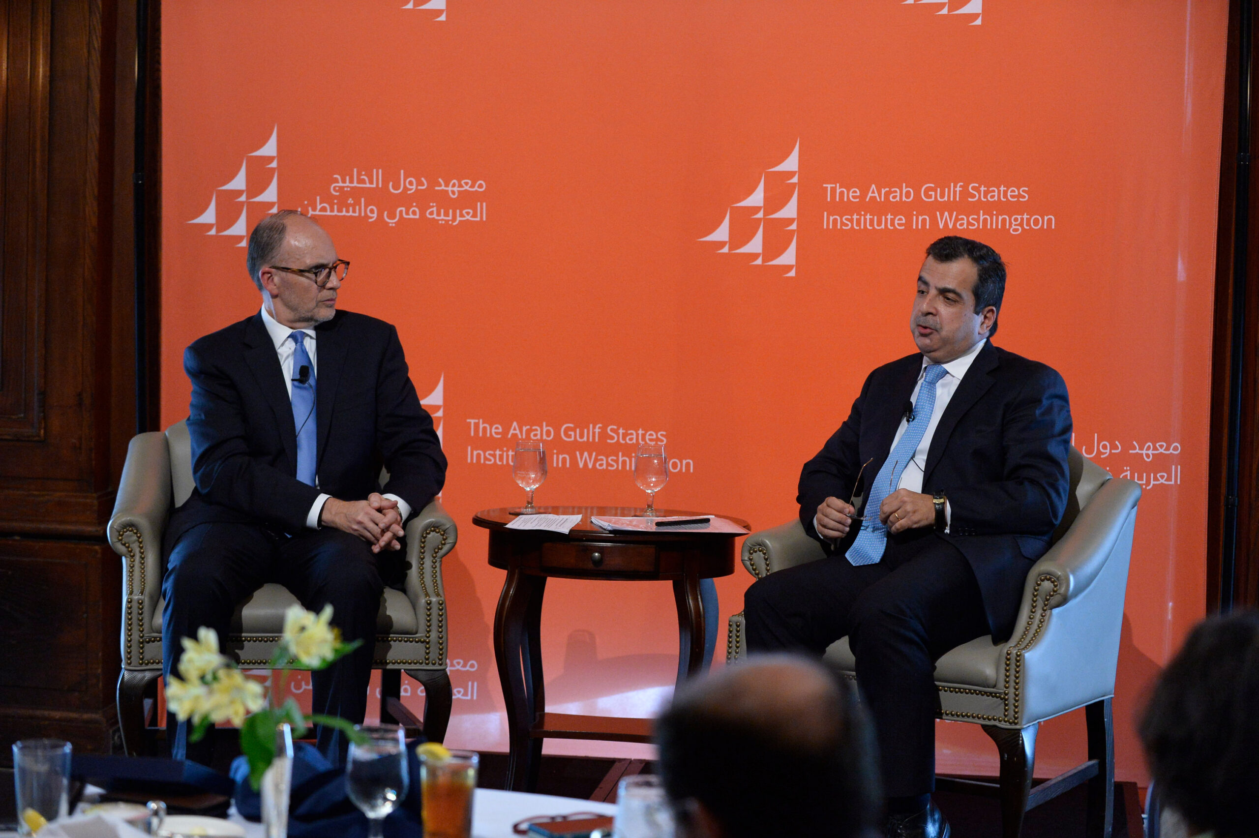 Ambassador Douglas Silliman, left, and Ahmed Ali Attiga