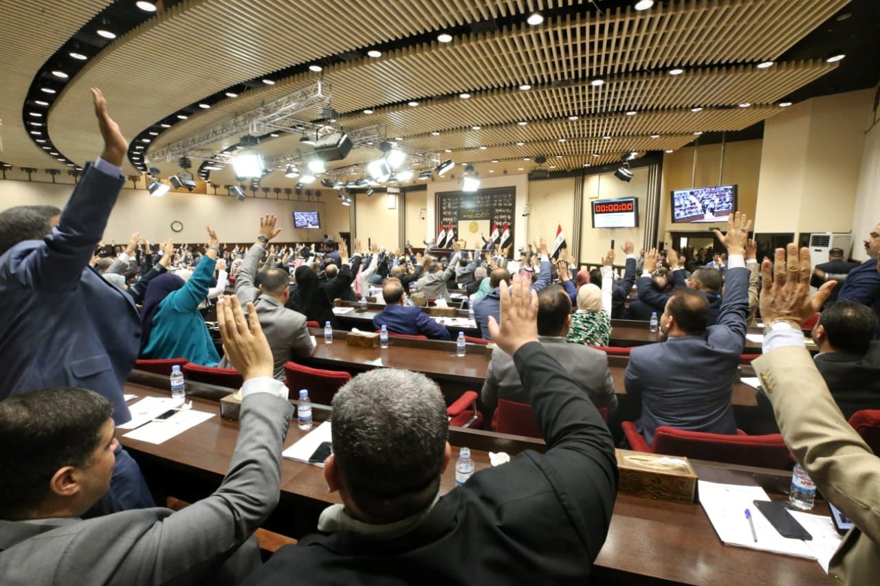 Members of the Iraqi parliament vote on remaining cabinet ministers at the parliament headquarters in Baghdad, Iraq June 24, 2019. (Iraqi Parliament media office/Handout via REUTERS)