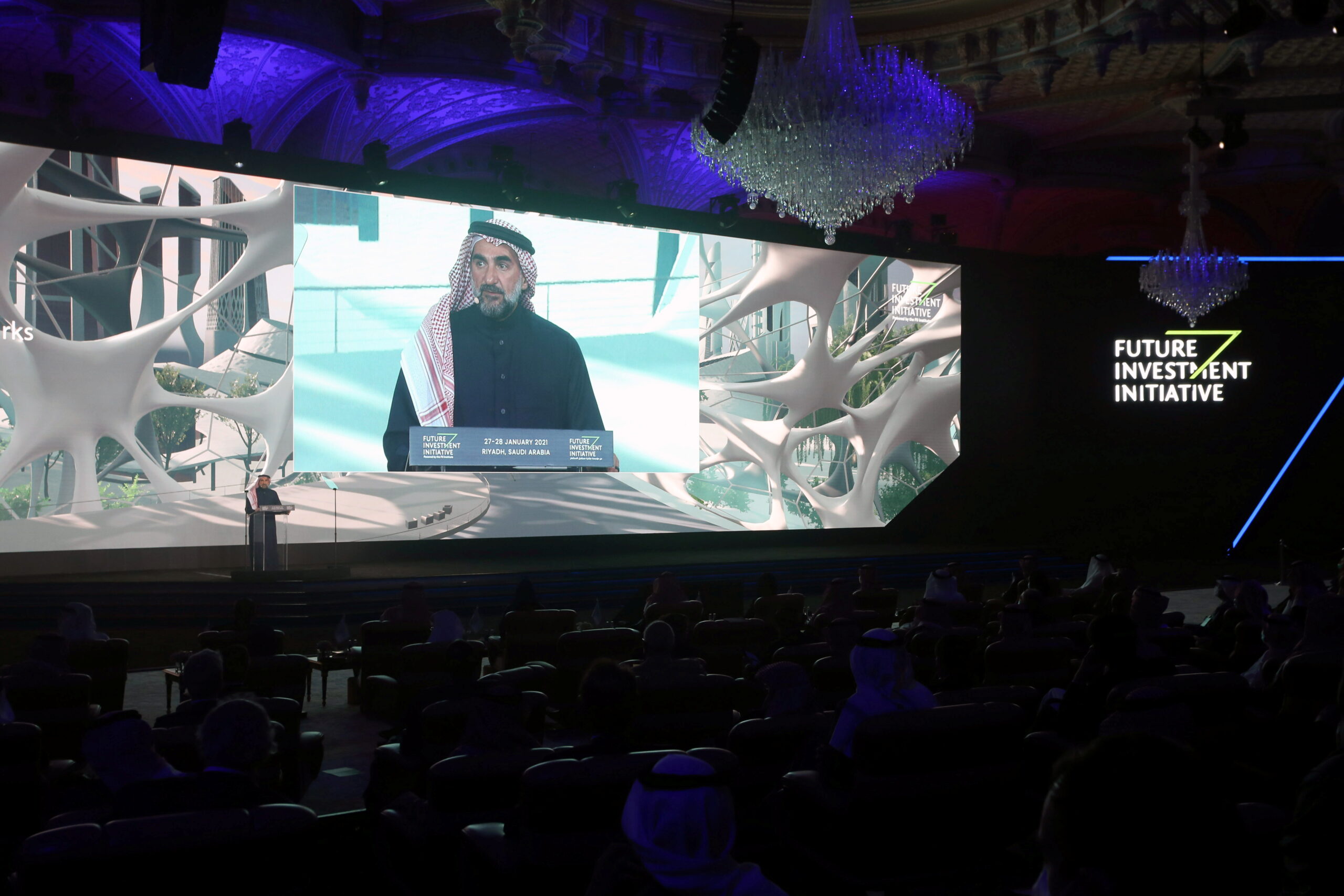 Yasir al-Rumayyan, head of the Public Investment Fund speaks during the Future Investment Initiative in Riyadh, Saudi Arabia, January 27. (REUTERS/Ahmed Yosri)