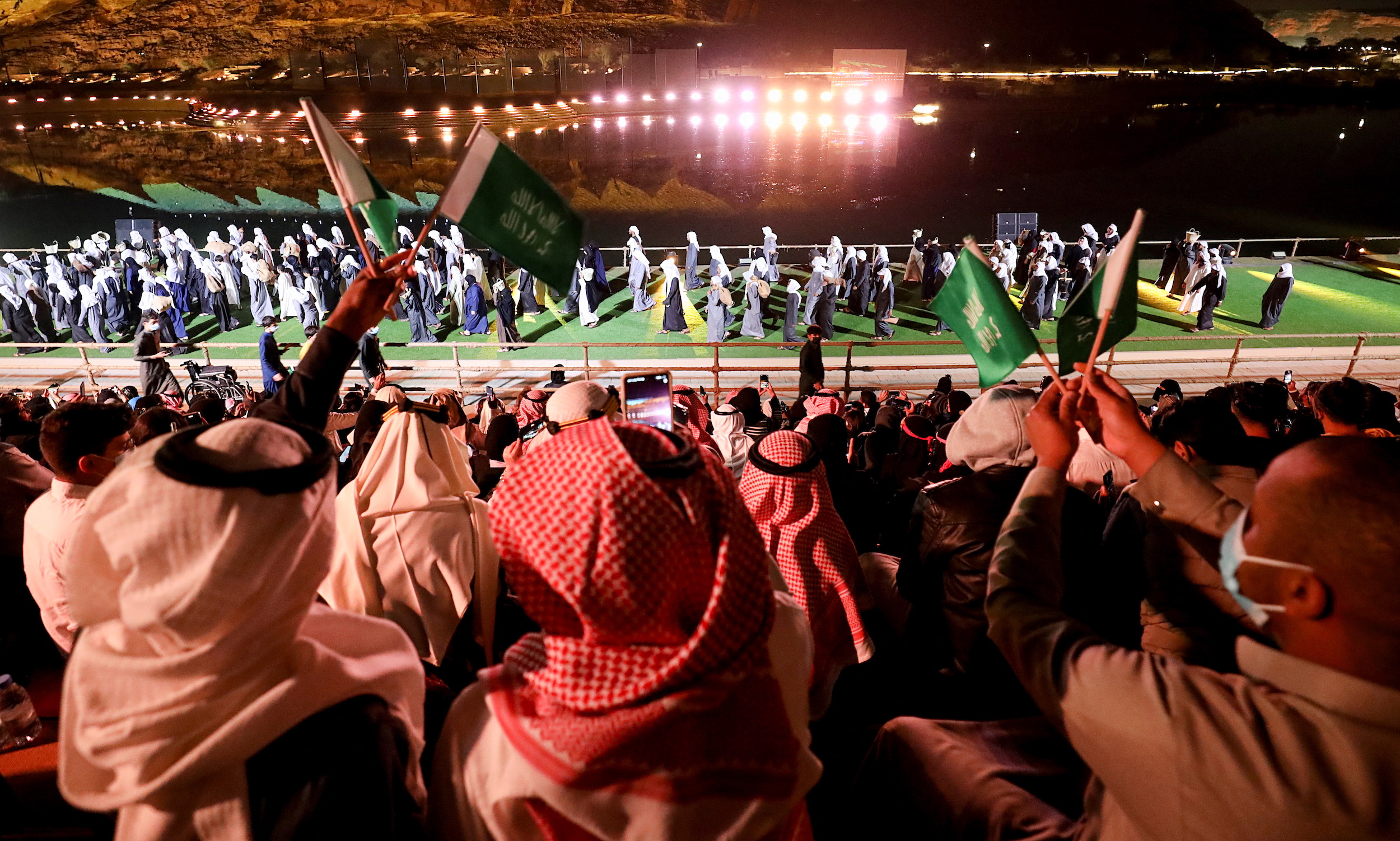 Saudis gather during the first Founding Day celebrations in Riyadh, Saudi Arabia February 22. (REUTERS/Ahmed Yosri)