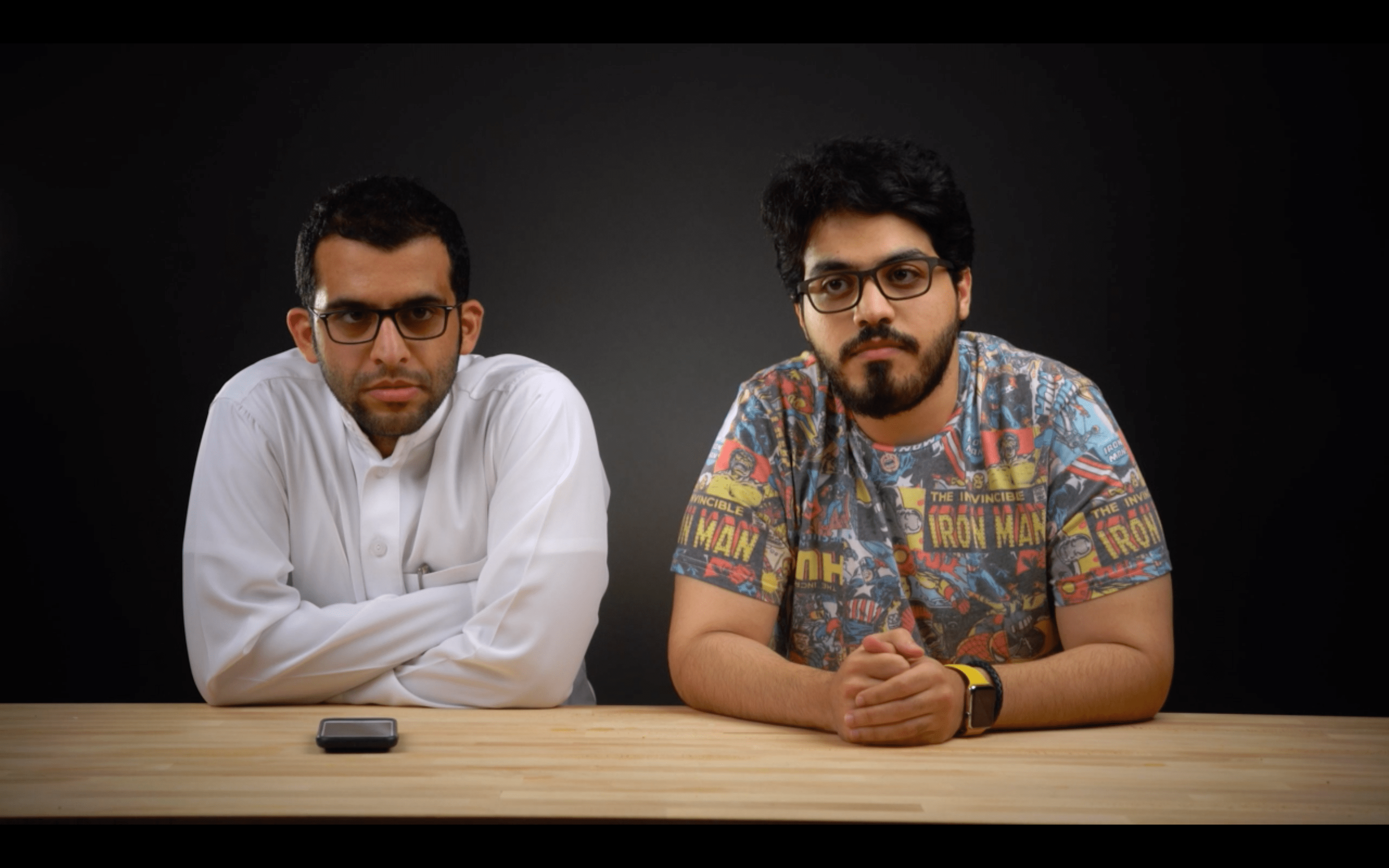 The co-founders of podcast '_Shuffle Cast_' Khalid al-Araifi, left, and Mohammad al-Arfaj (Khalid al-Araifi)