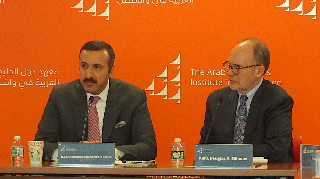(From left) Bahrain's Undersecretary for International Affairs and Douglas Silliman