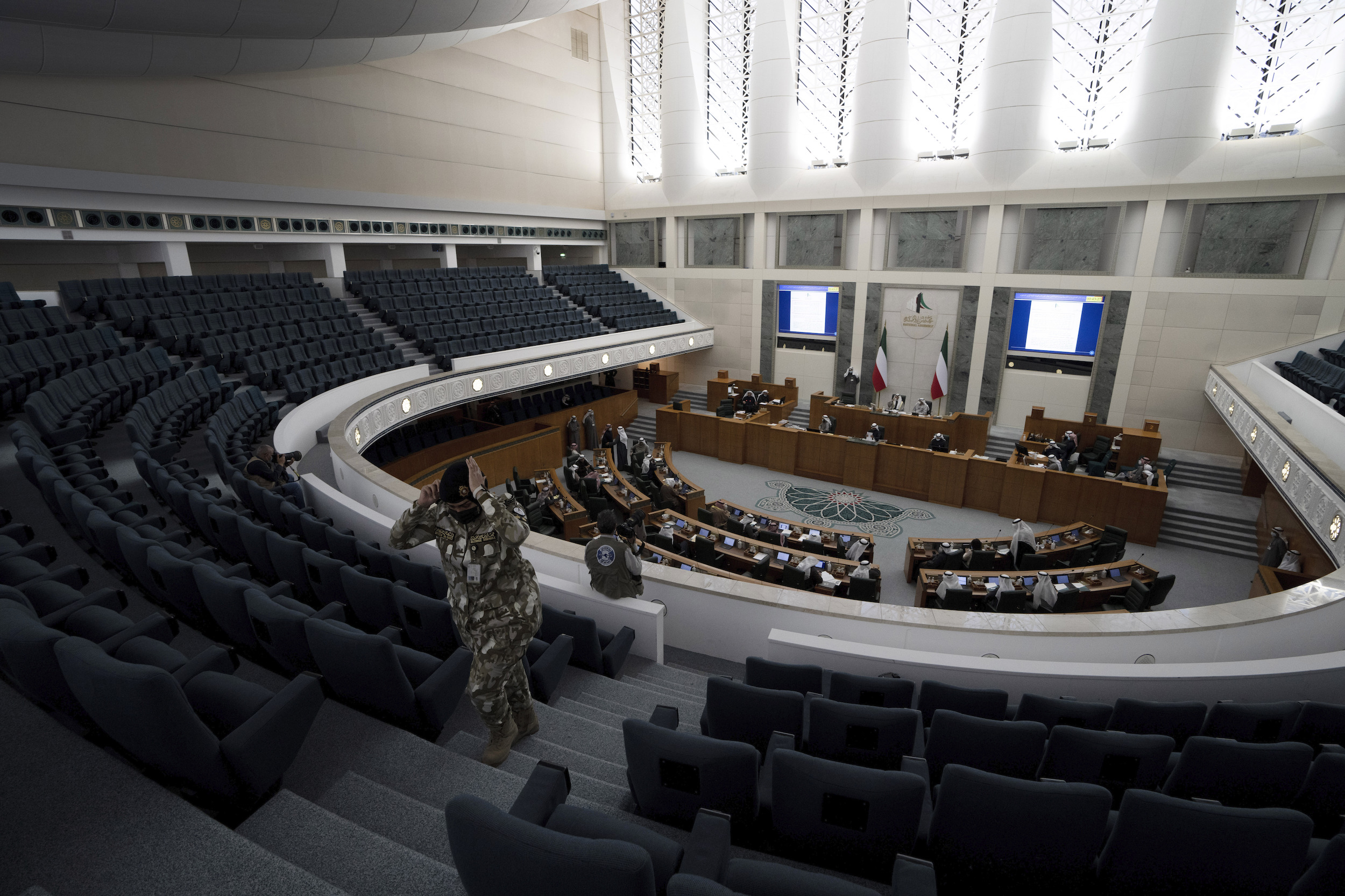 Lawmakers attend a session at Kuwait’s National Assembly in Kuwait City, Feb. 8. (AP Photo/Maya Alleruzzo)