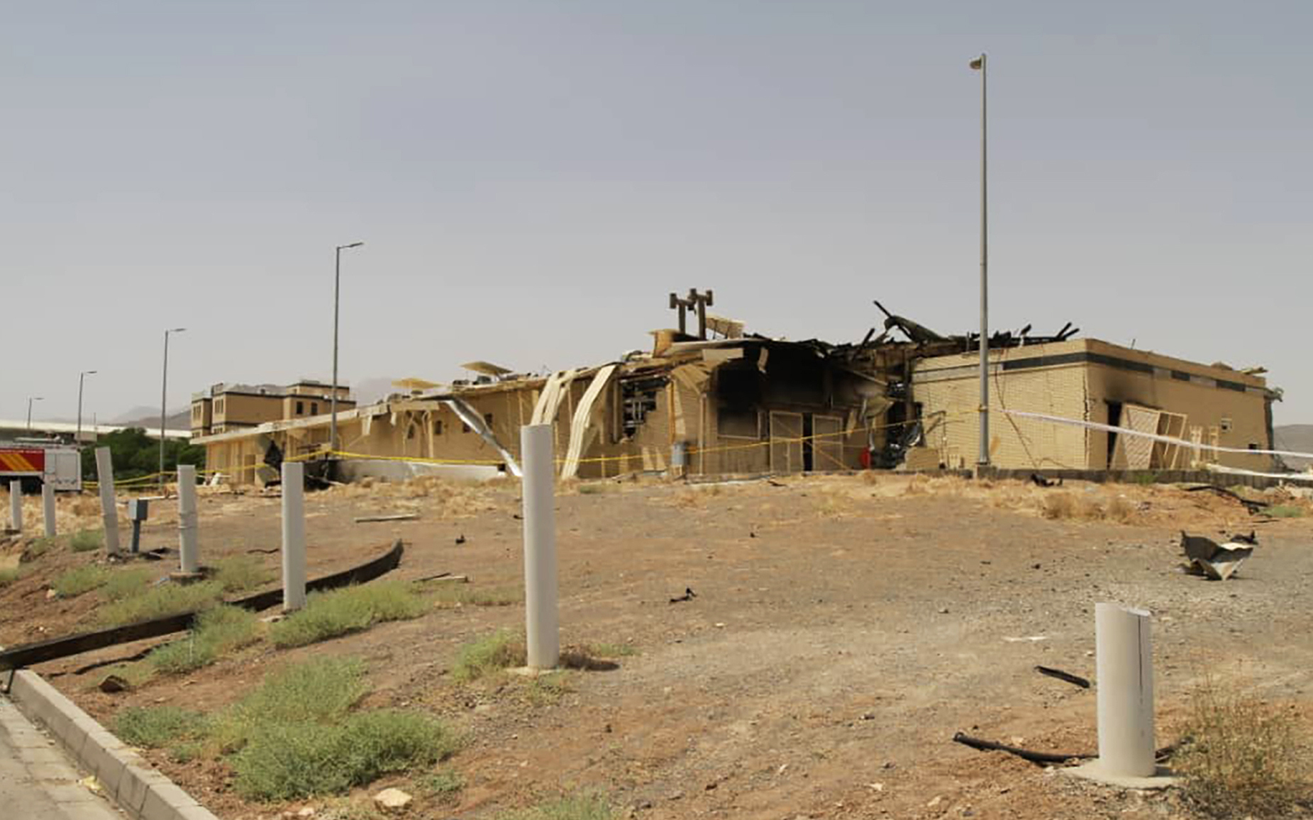 A building after it was damaged by a fire at the Natanz uranium enrichment facility, 200 miles south of Tehran, Iran, July 2. (Atomic Energy Organization of Iran via AP, File)