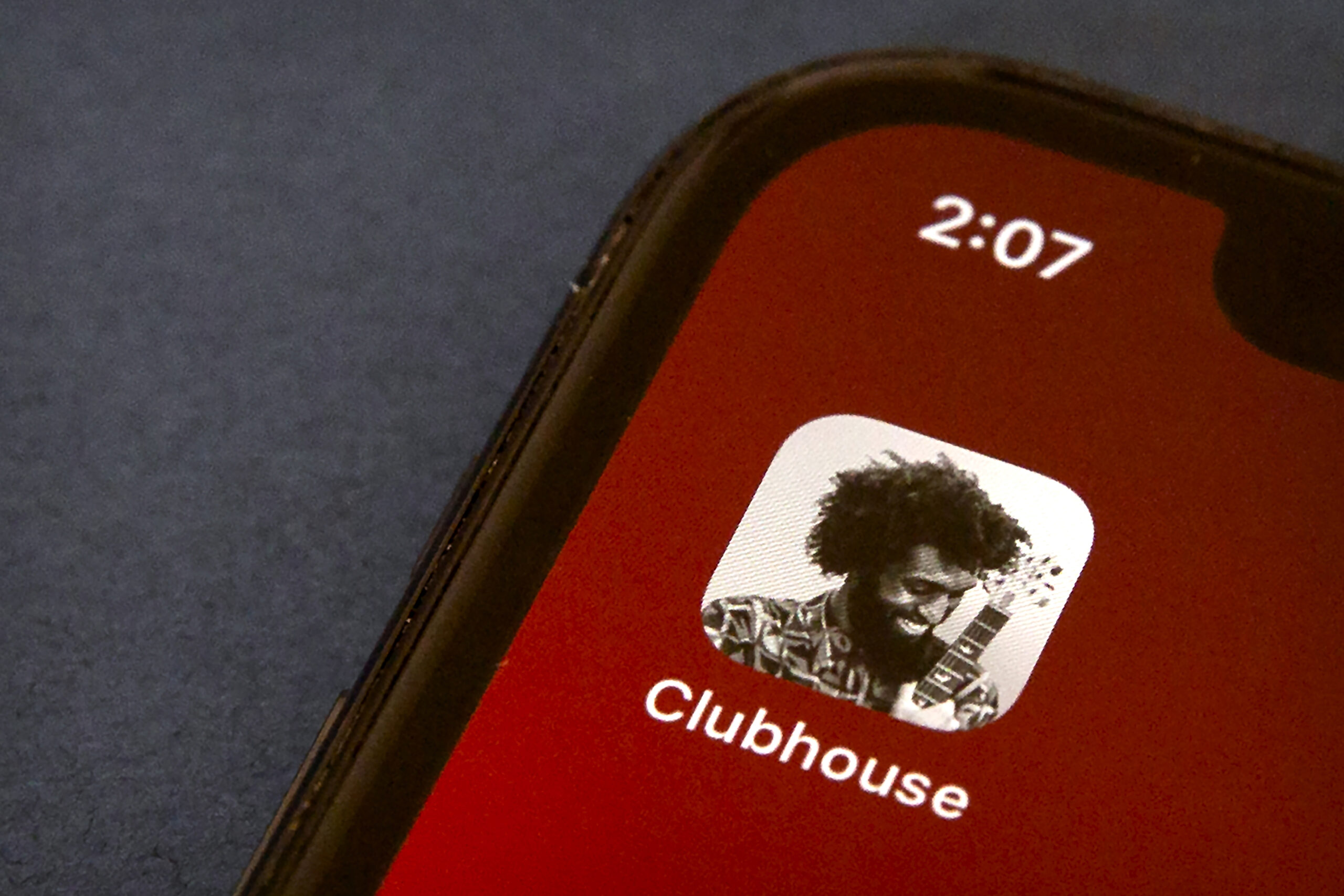 The icon for the social media app Clubhouse is seen on a smartphone screen in Beijing, China, Feb. 9. (AP Photo/Mark Schiefelbein)