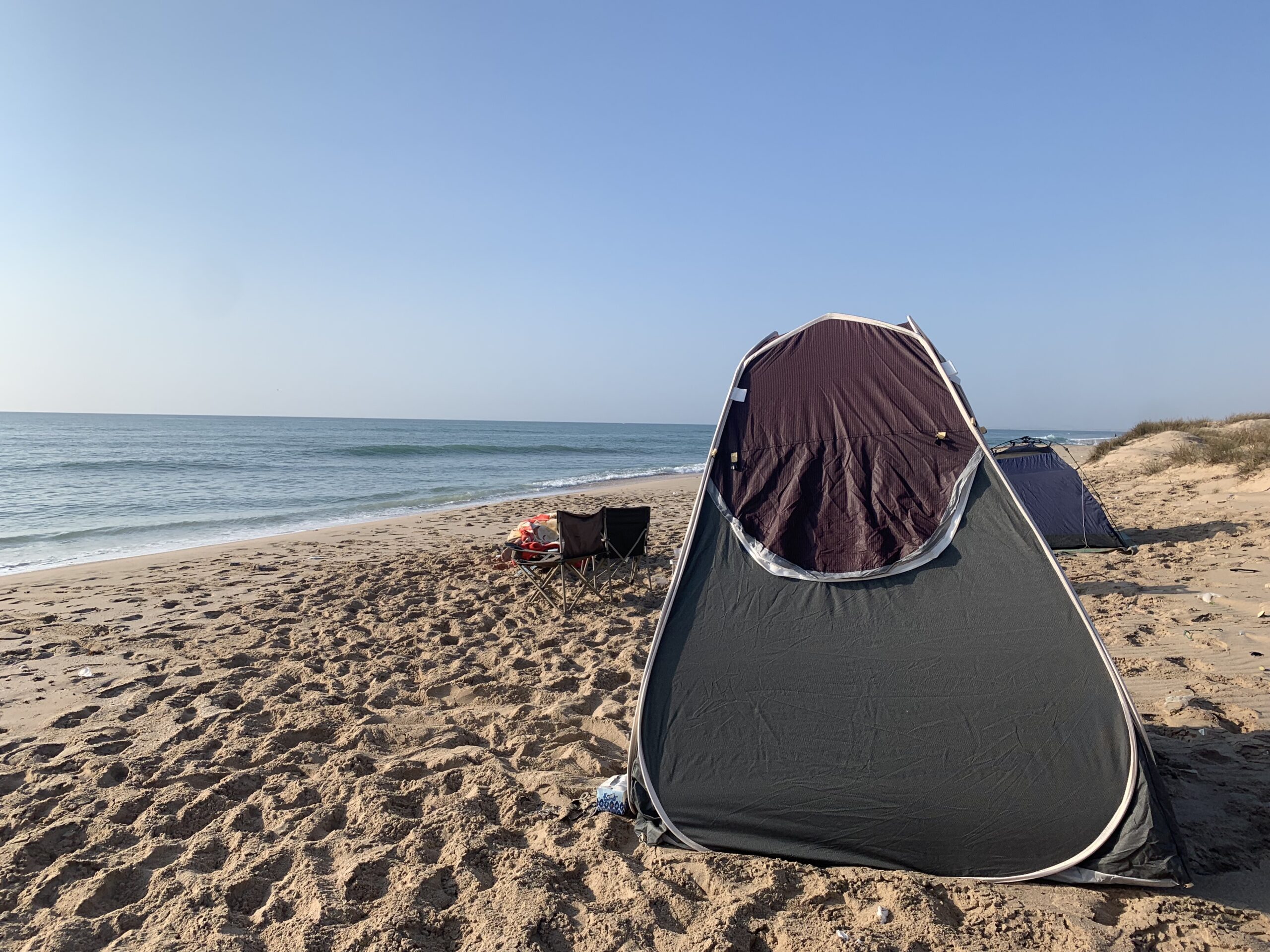 Wild camping near Al-Hofuf in Saudi Arabia. (Credit: Bridget Peak)