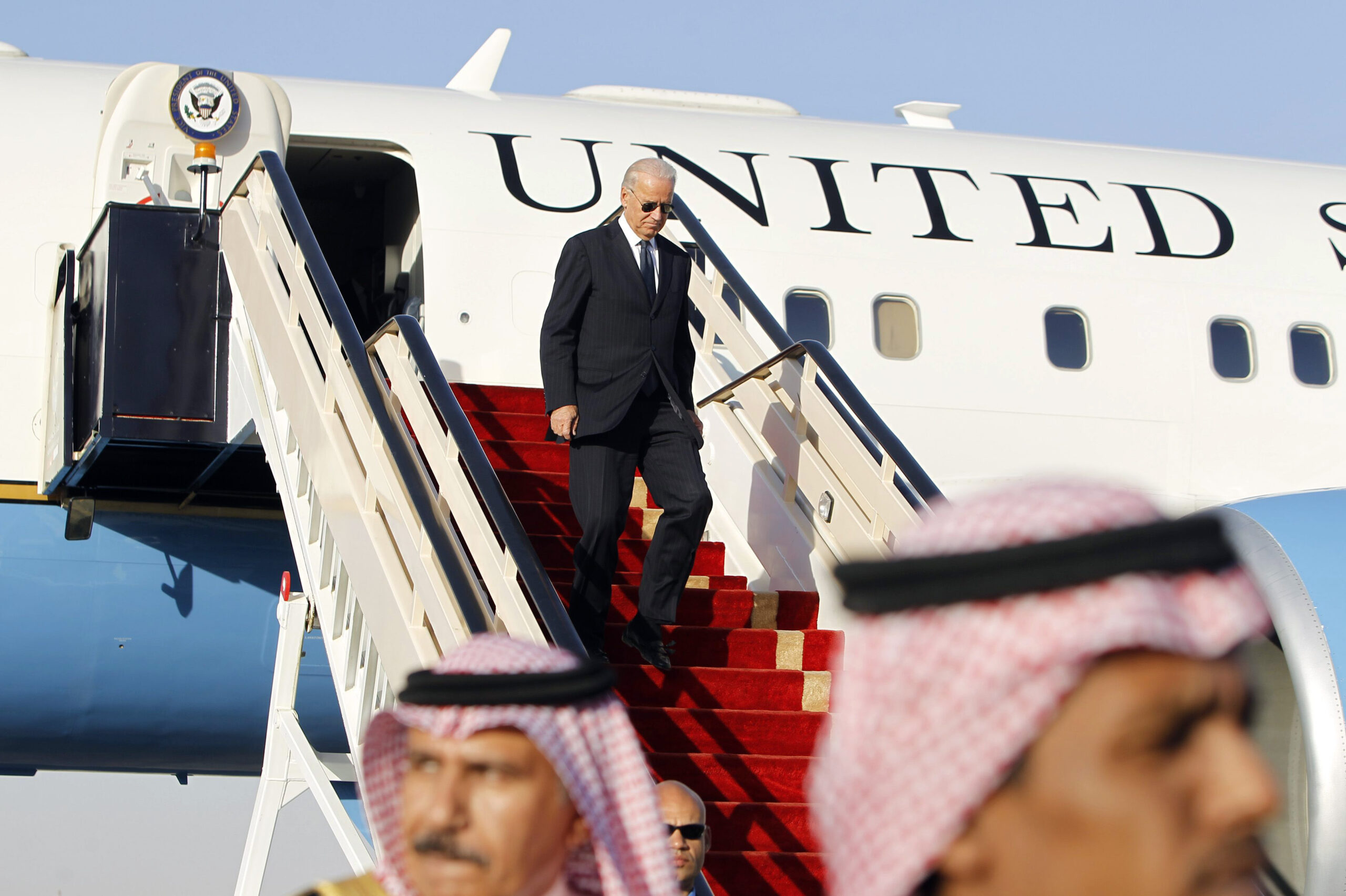 Then-U.S. Vice President Joseph R. Biden Jr. arrives to offer his condolences on the death of the late Saudi Crown Prince Sultan bin Abdulaziz al-Saud, Riyadh, Saudi Arabia, October 27, 2011. (REUTERS/Fahad Shadeed)