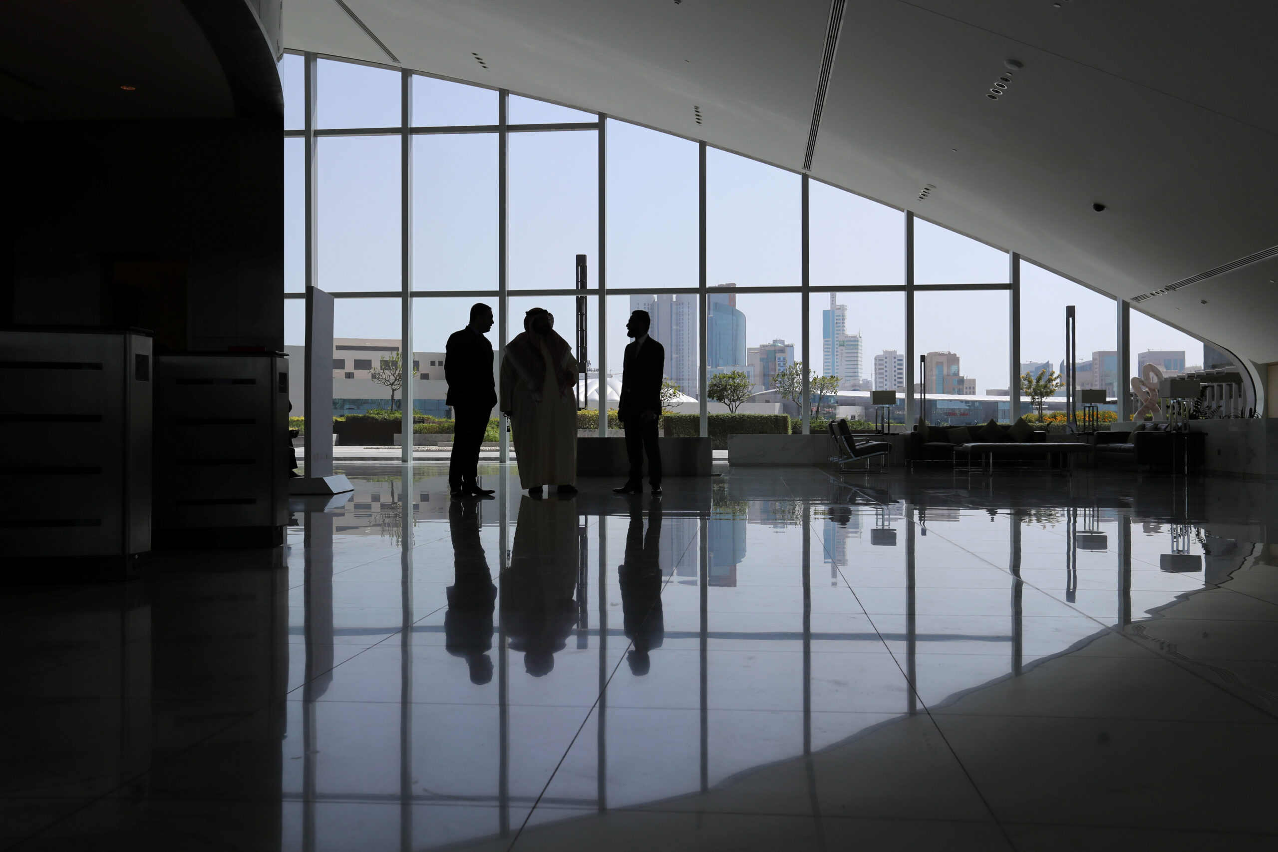 Bahrain FinTech Bay staff is seen in the reception area of its office in Bahrain Bay, Manama, Bahrain, February 28, 2018. (REUTERS/Hamad I Mohammed)