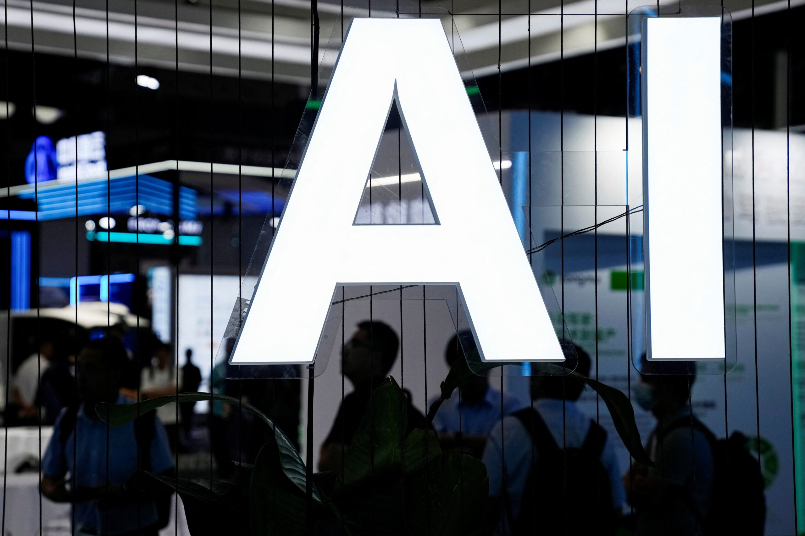 An AI sign is seen at the World Artificial Intelligence Conference in Shanghai, China, July 6. (REUTERS/Aly Song)