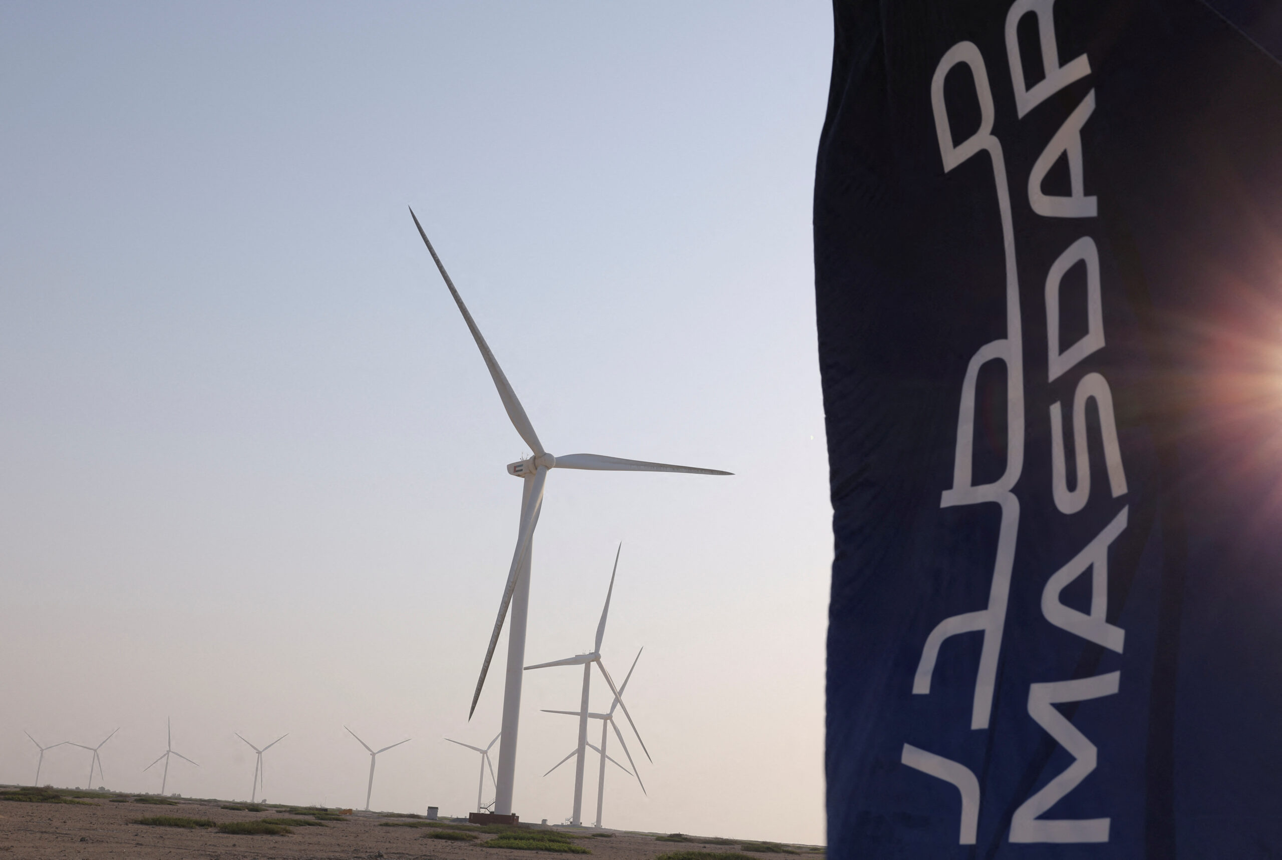 Windmill turbines stand in Masdar's wind farm on Sir Bani Yas Island, in Abu Dhabi, United Arab Emirates, September 28, 2023. (REUTERS/Amr Alfiky)