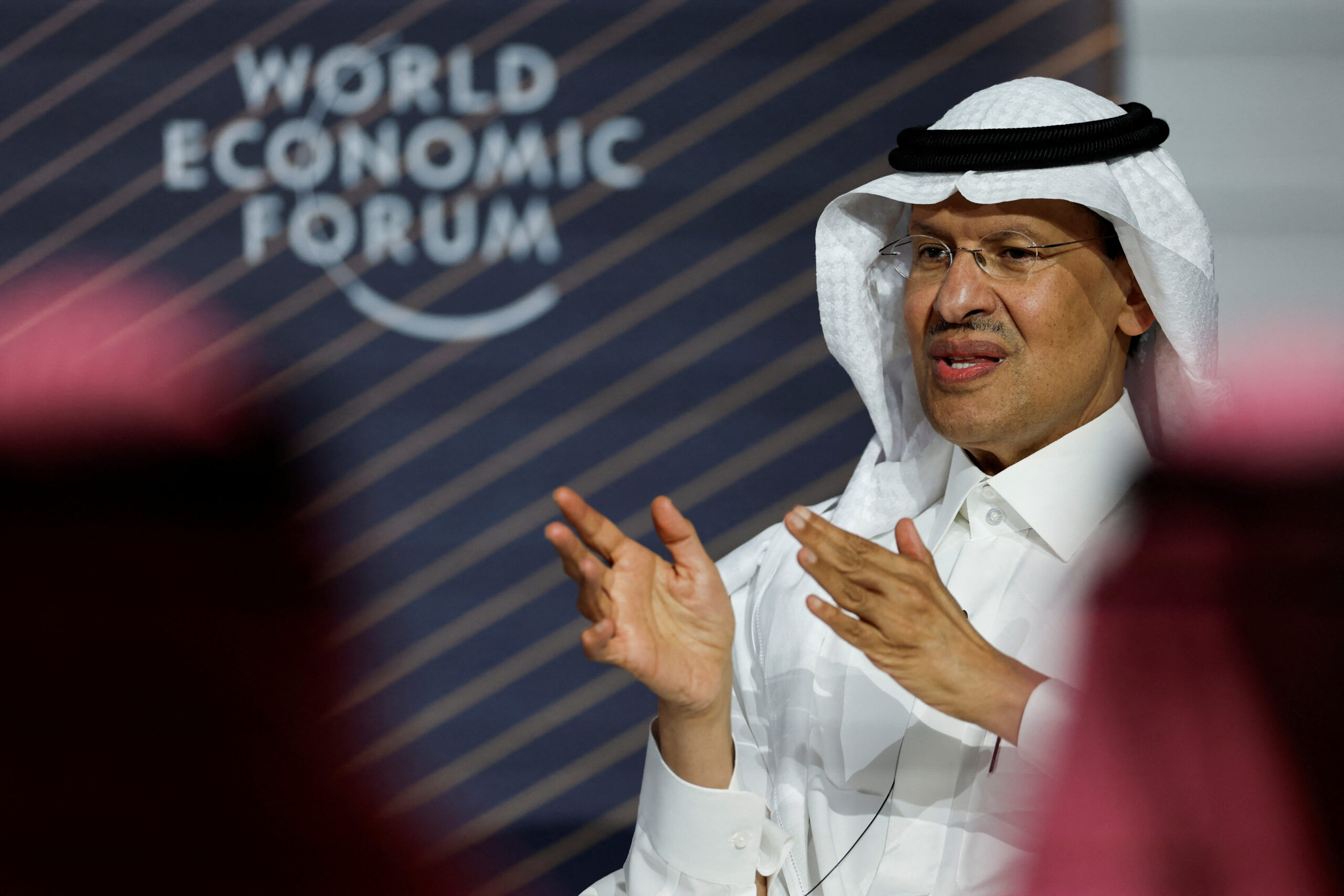 Saudi Minister of Energy Prince Abdulaziz bin Salman speaks during the World Economic Forum in Riyadh, Saudi Arabia, April 28. (REUTERS/Hamad I Mohammed)