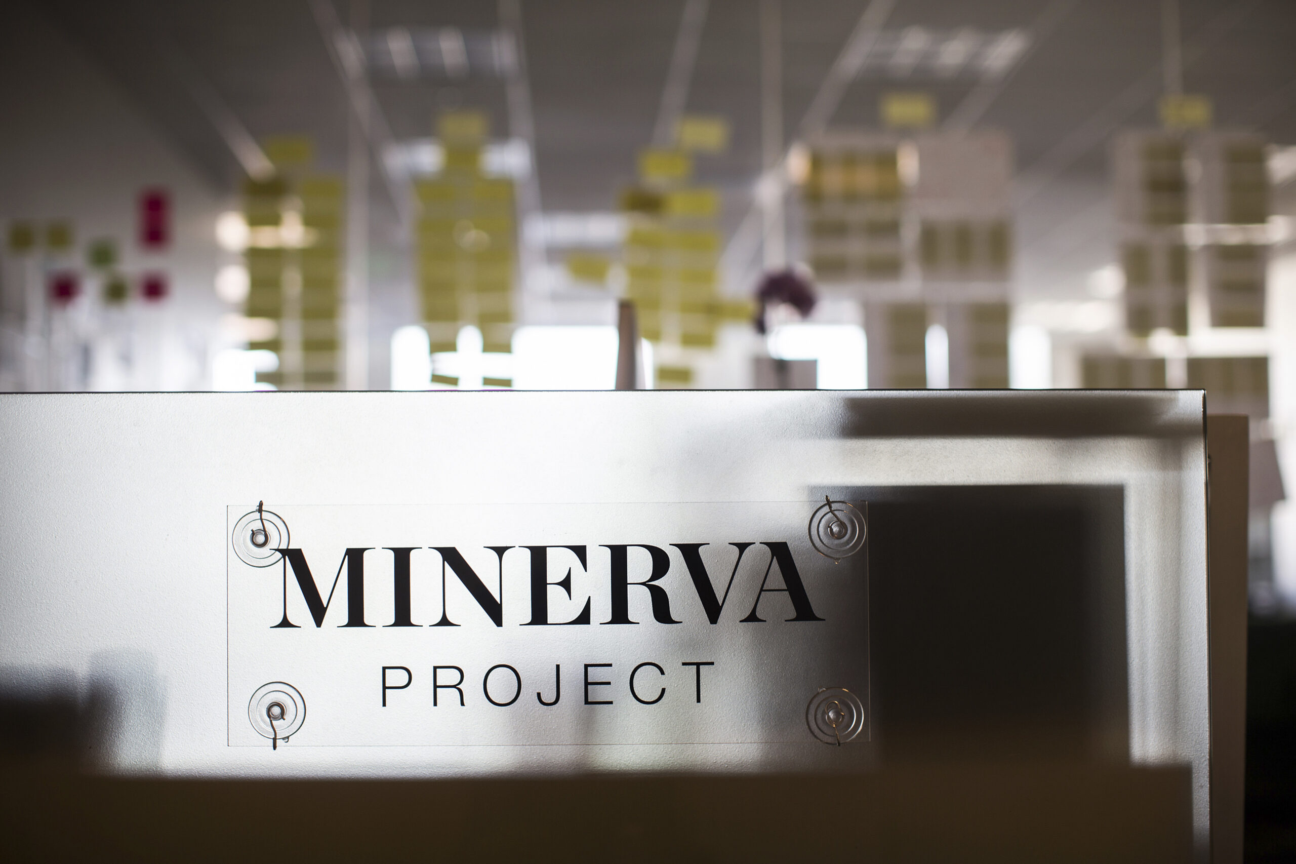 A Minerva Project logo is pictured at the company's office in San Francisco, California, January 7, 2014. (REUTERS/Stephen Lam)