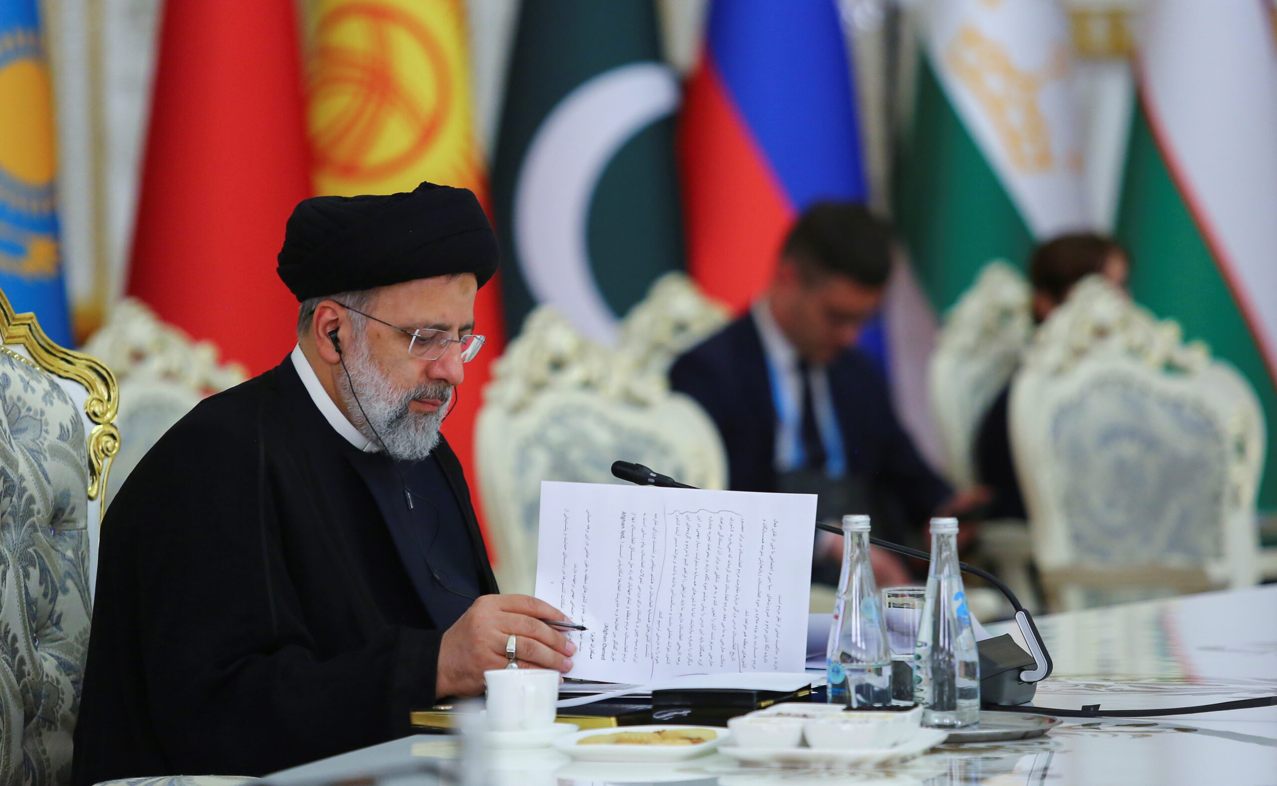 Iranian President Ebrahim Raisi attends the Shanghai Cooperation Organization summit in Dushanbe, Tajikistan, September 17. (REUTERS/Didor Sadulloev)