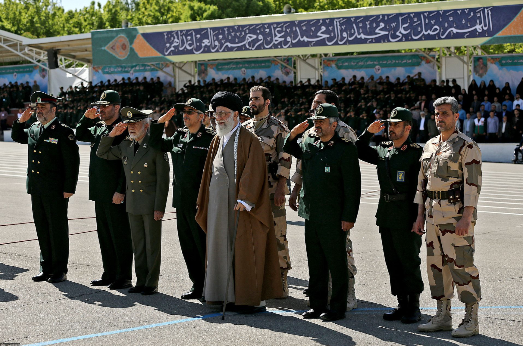 Ayatollah Khamenei at the Graduation Ceremony of Imam Hussein University, May 10, 2017. (Khamenei.ir)