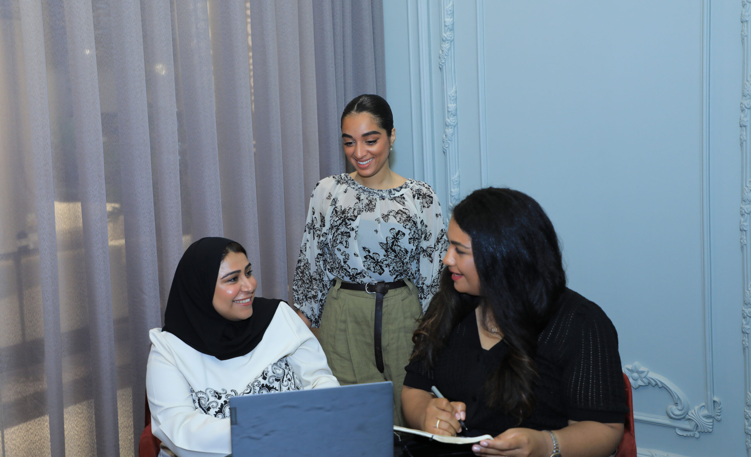 Eman Alsabah (founder and CEO of Fablemill), Mariam Maki (head of projects at Fablemill), and Ghufran Alhubail (producer at Fablemill). (Credit: bentrepreneur)