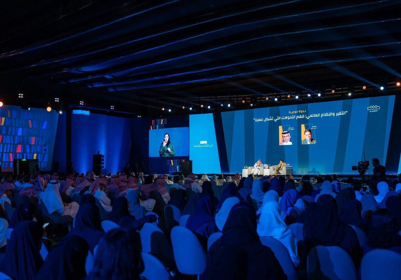 Fareed Zakaria delivers a talk on his latest book, “Age of Revolutions” at 2024 Riyadh International Book Fair, October 2024. (Courtesy of Riyadh International Book Fair)