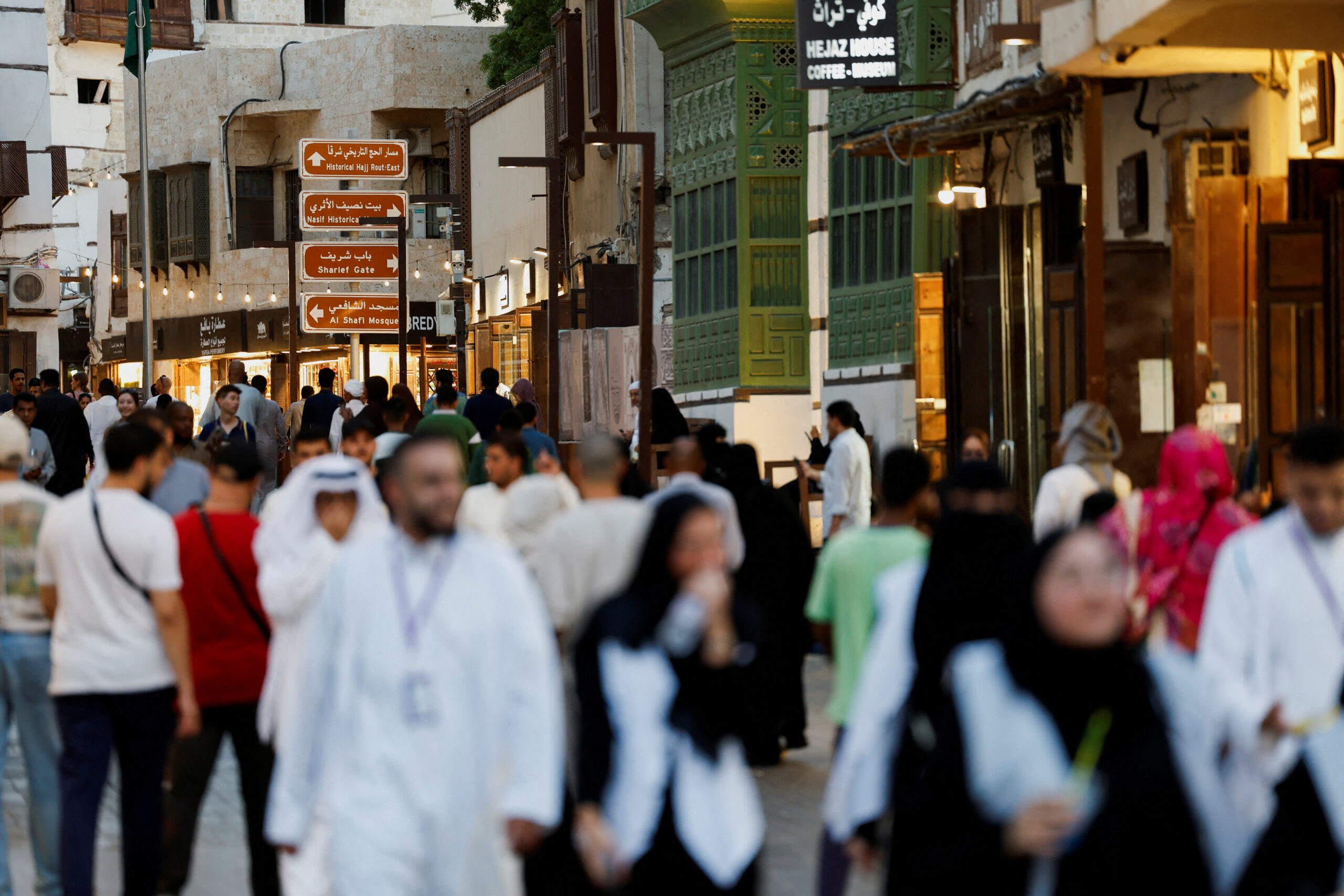 Tourists and locals in the historic old city, Al-Balad, in Jeddah, Saudi Arabia, April 21. (REUTERS/Hamad I Mohammed)
