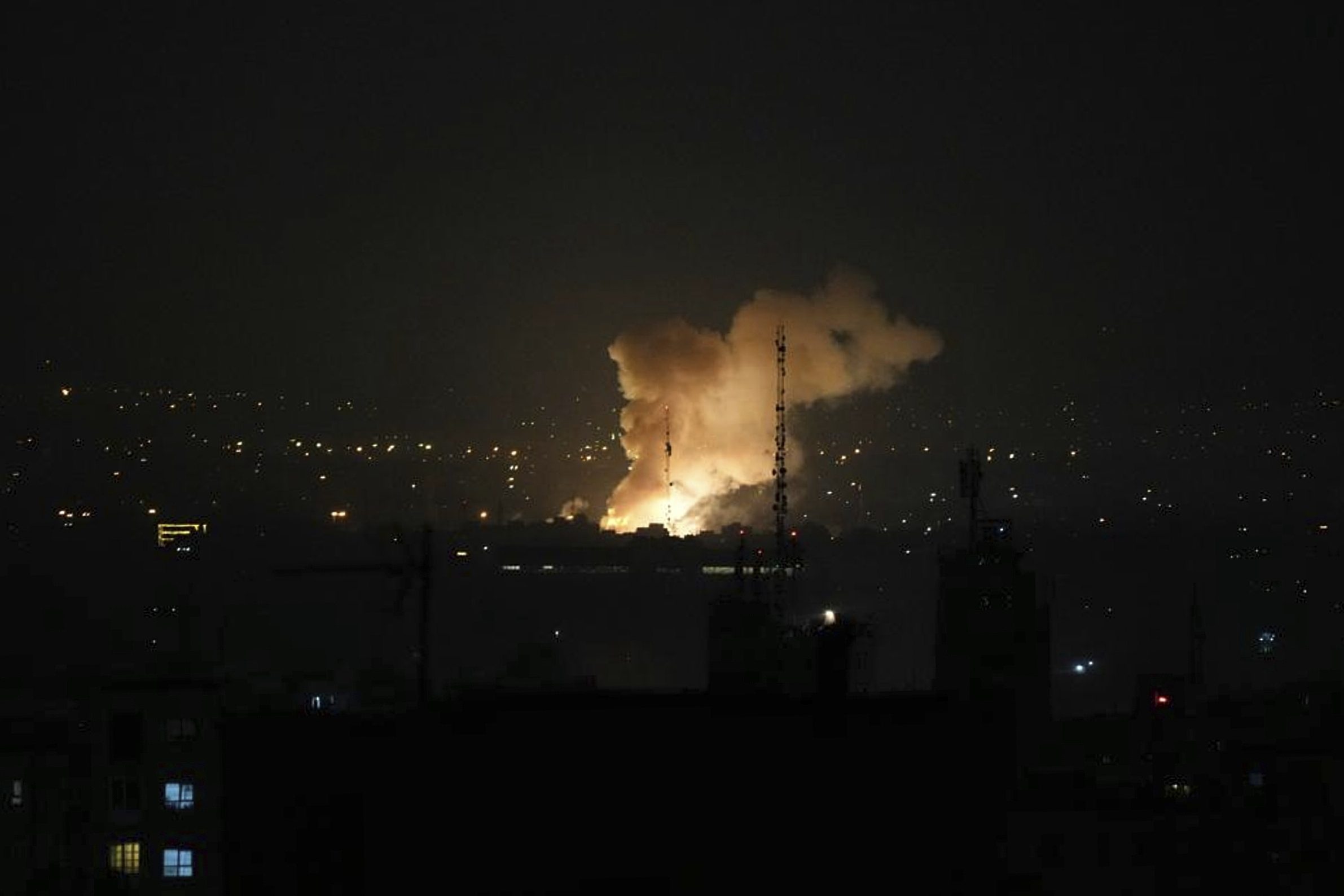 Smoke rises after an explosion in Tehran, Iran, Friday, June 13. (AP Photo/Vahid Salemi)