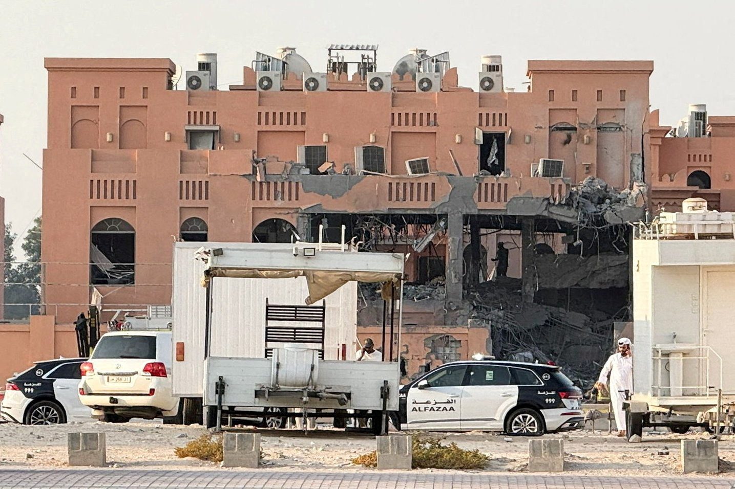 A damaged building, following an Israeli attack on Hamas leaders in Doha, Qatar, September 9. (REUTERS/Ibraheem Abu Mustafa)