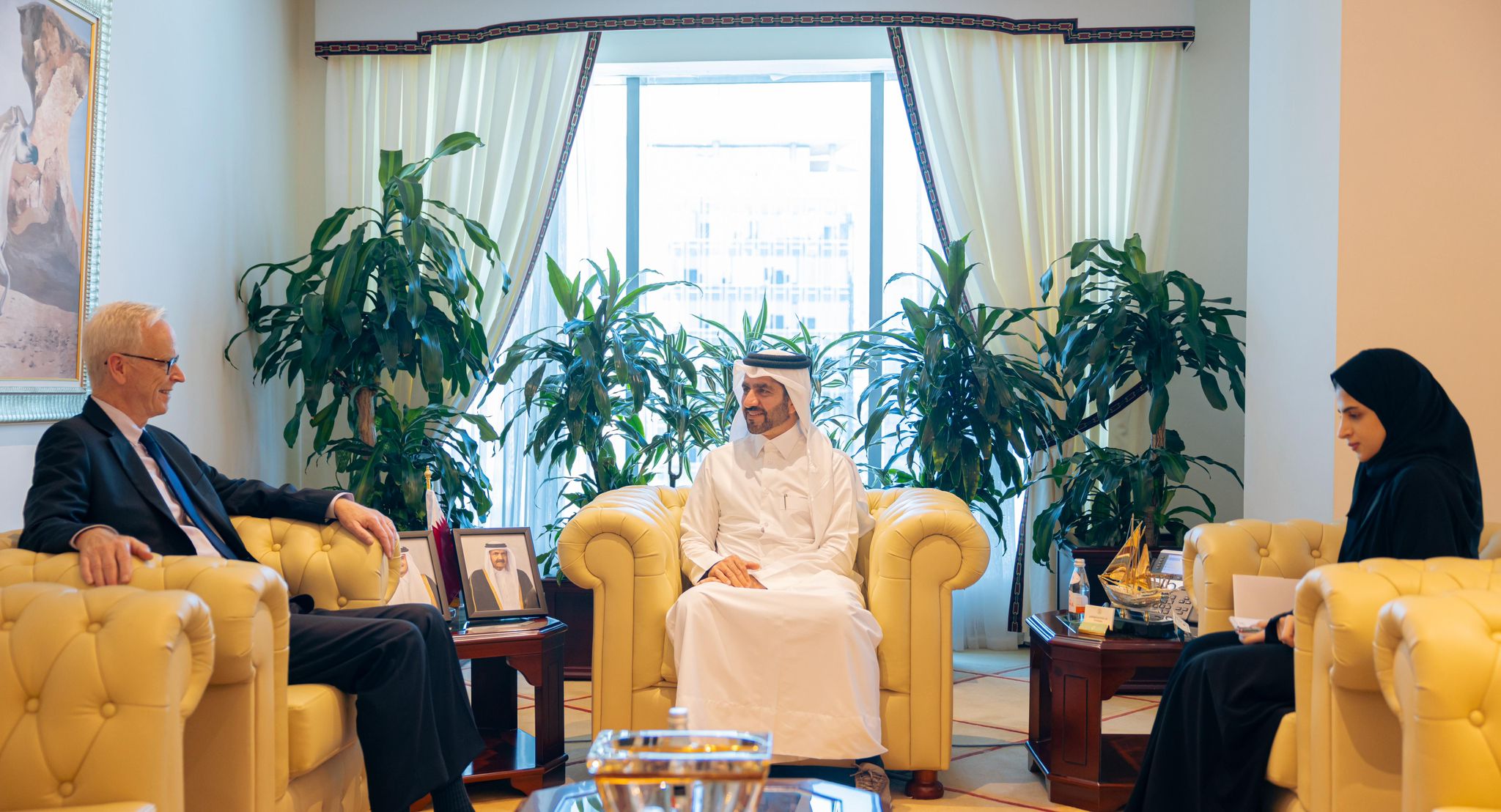 Amb. William Roebuck, left, with Qatari Director of the Department of Arab Affairs, Amb. Nayef A. Al-Emadi.