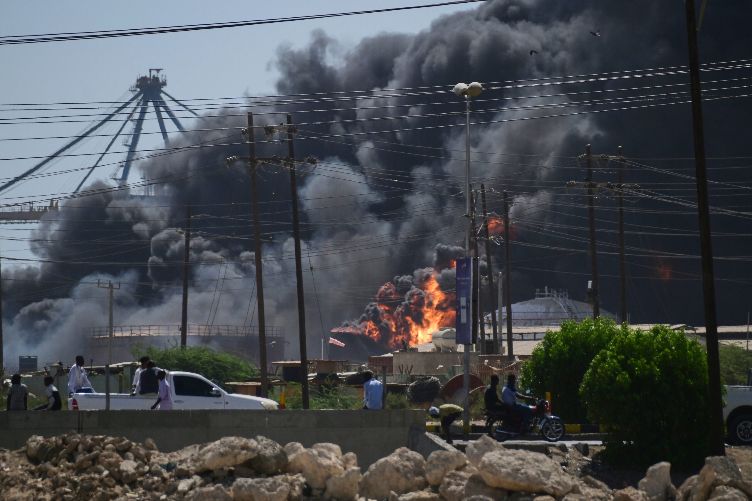 Smoke billows after drone strikes by the paramilitary Rapid Support Forces targeted the northern port in Port Sudan, Sudan, May 6. (AP Photo/File)