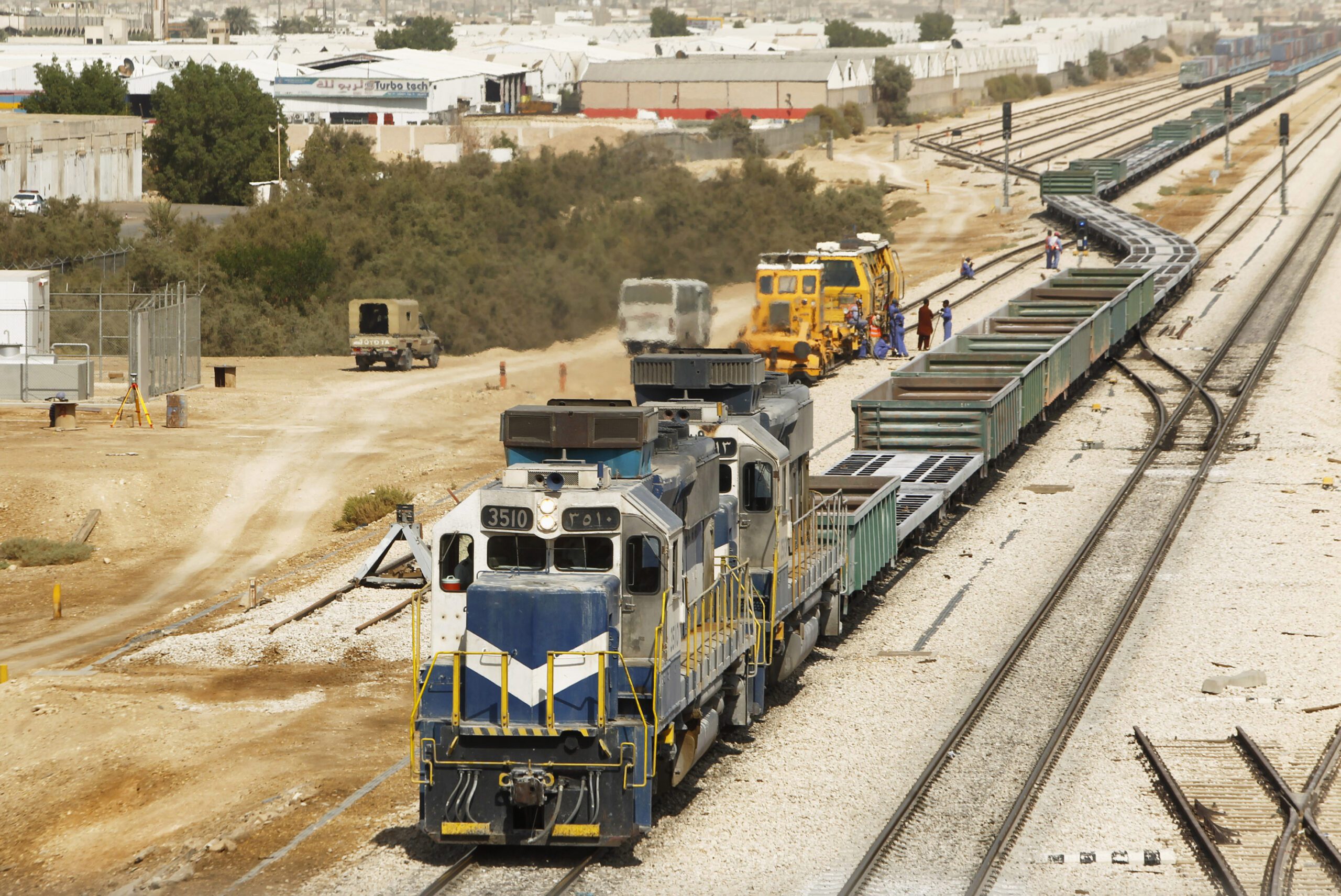 Freight train at a railway station in Riyadh that links Riyadh and the port of Dammam in Saudi Arabia, October 31, 2012. (GULF-RAILWAY/ REUTERS/Fahad Shadeed)