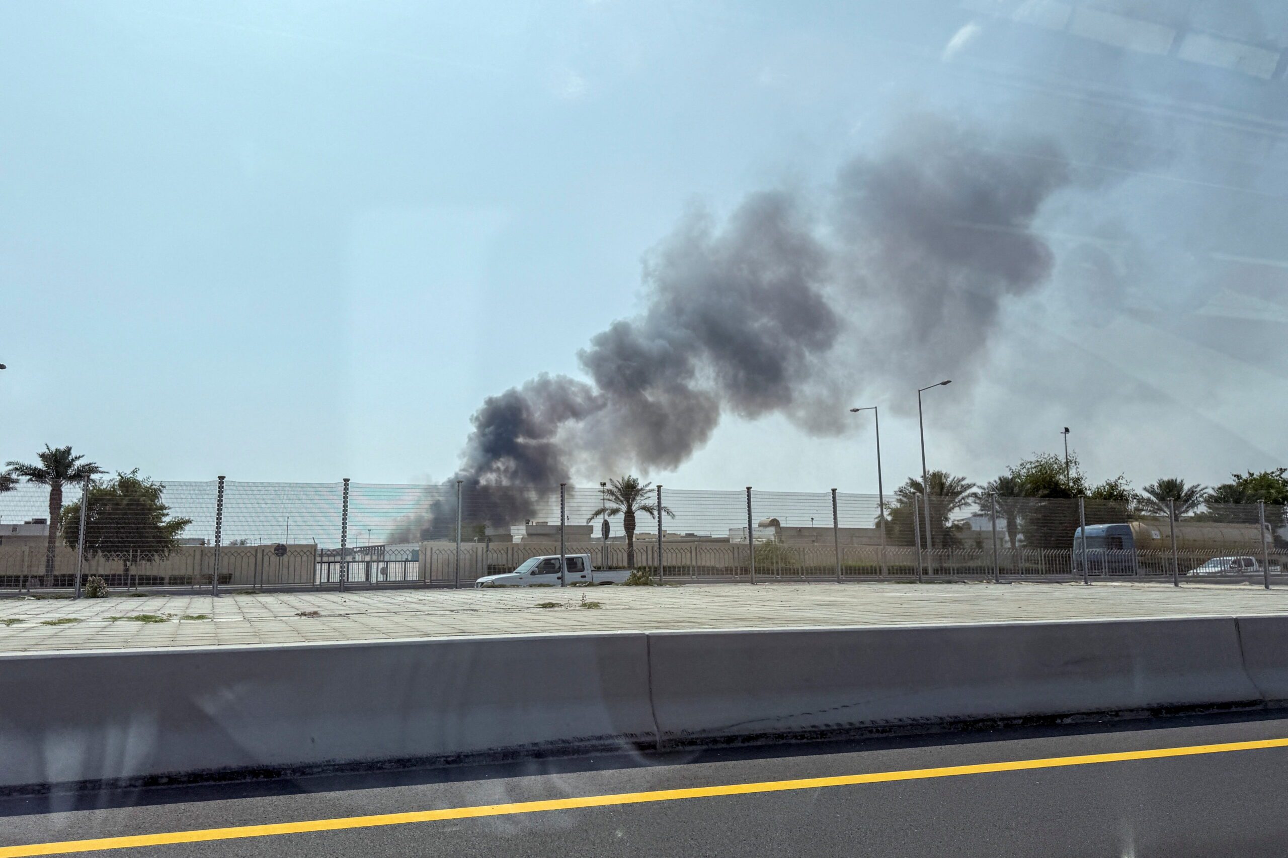 Smoke rises after reported Iranian missile attacks, as seen from Doha, Qatar, March 1. (REUTERS/Mohammed Salem)