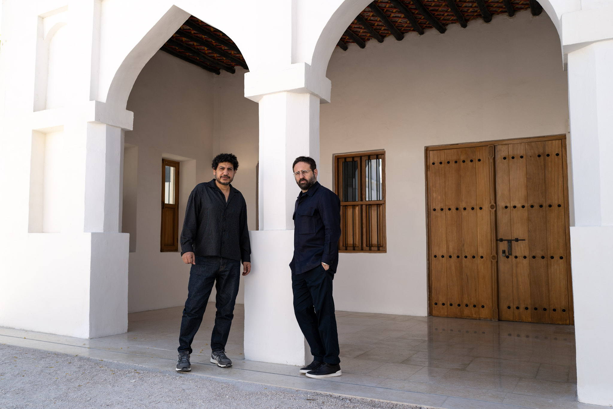 Vincenzo de Bellis and Wael Shawky. (Image courtesy of Art Basel. Photo by Jinane Ennasri)