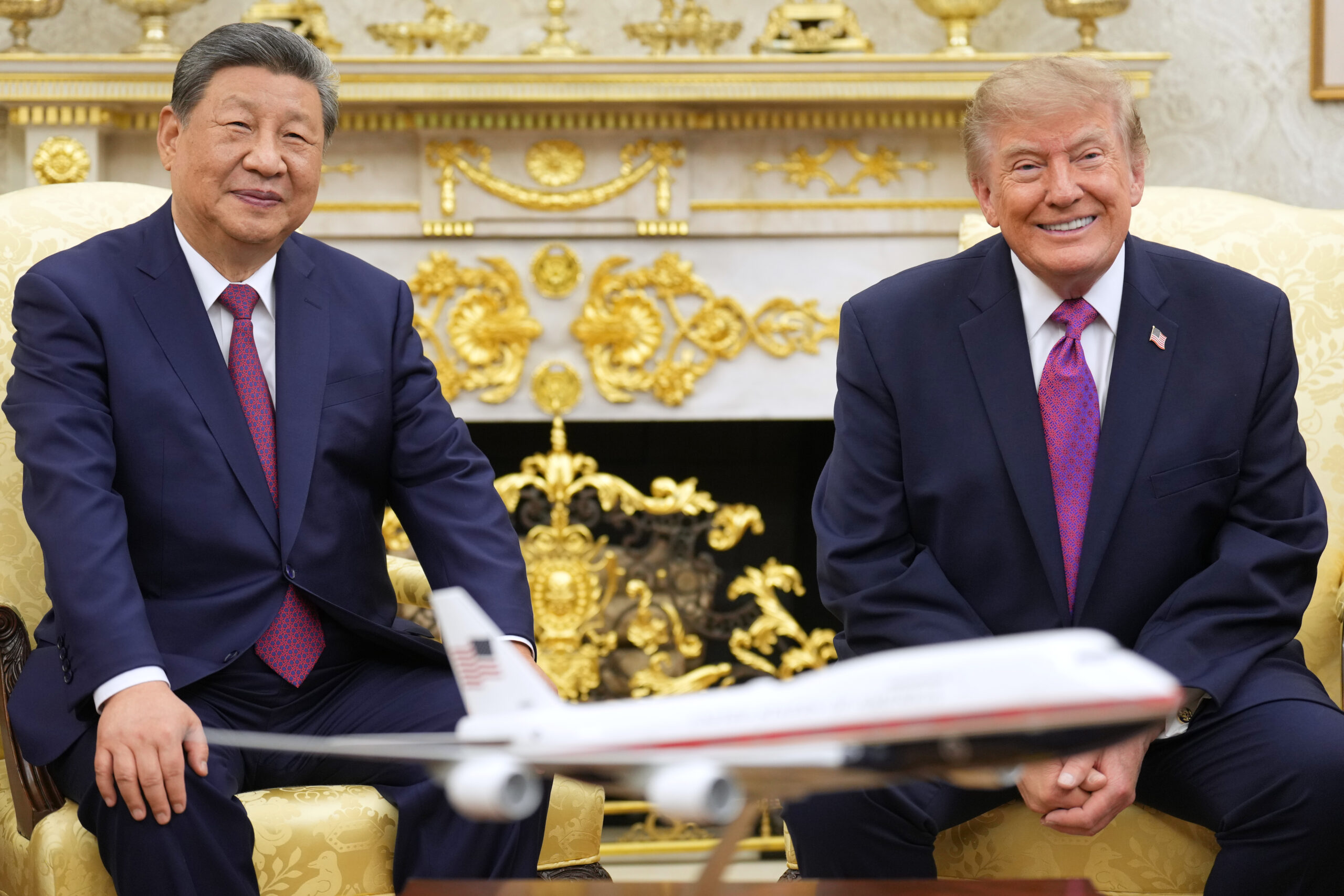 President Donald Trump and China's President Xi Jinping meet in the Oval Office of the White House, September 24, in Washington. (AP Photo/Jacquelyn Martin)